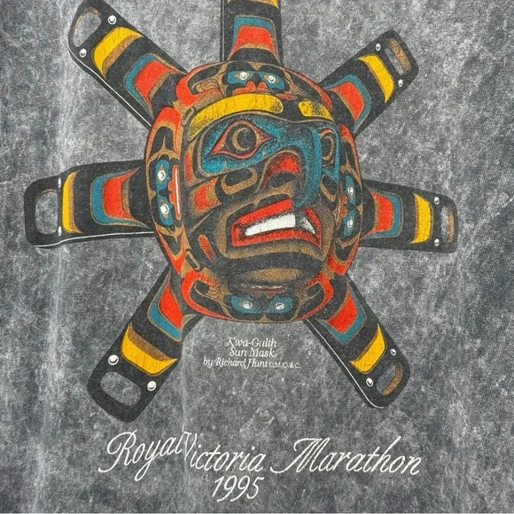 Vtg 1995 Royal Victoria Marathon T-Shirt Sz Med Single Stitch Gildan Heavy - Picture 5 of 7